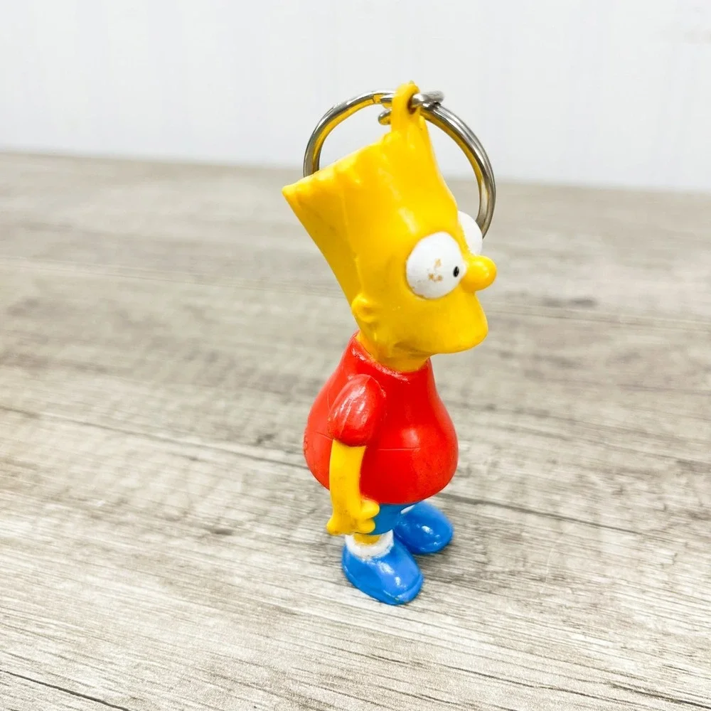 Bart‎ Simpson Keychain Vintage 1990 The Simpsons Keyring PVC KeyTag Toy Gift